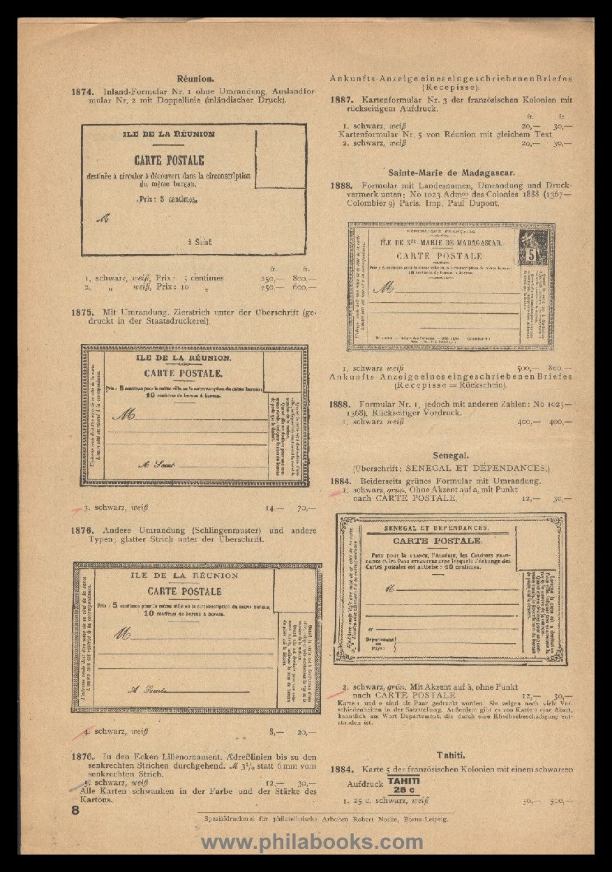 Ascher, Dr., Die Postkarten-Vorläufer von Frankreich, Berichtigte ...
