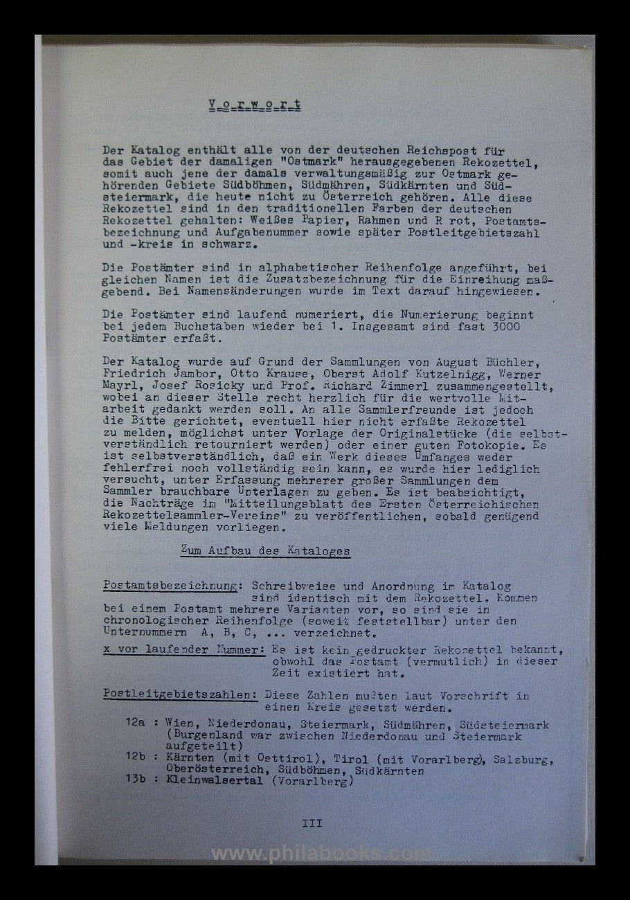 Mayrl, W., Katalog der Rekozettel Östereichs von 1938 bis 1945, Nr ...