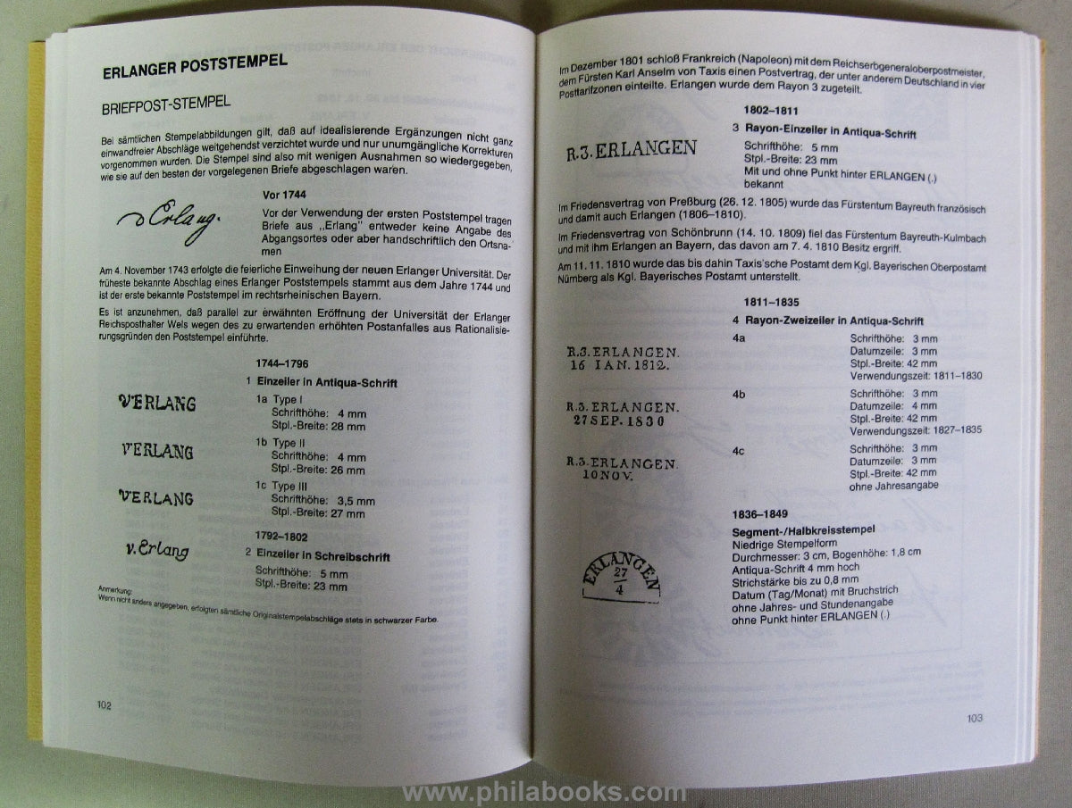 Grossner, Rudolf : Postgeschichte der Stadt Erlangen, 1653-1920, V ...