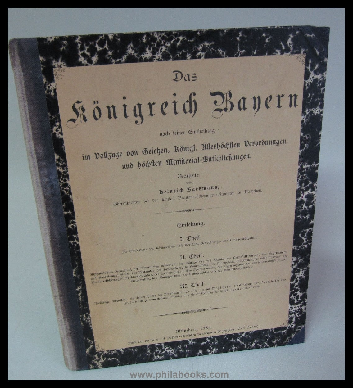Baermann, H., Das Königreich Bayern nach seiner Einteilung im Voll ...