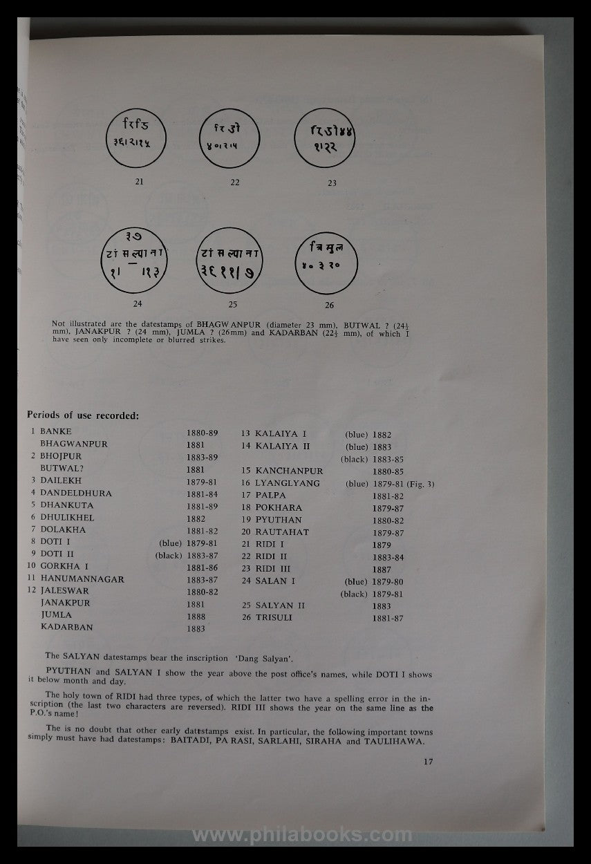 Hellrigl, Wolfgang/ Hepper, Colin: The Native Postmarks of Nepal, ...