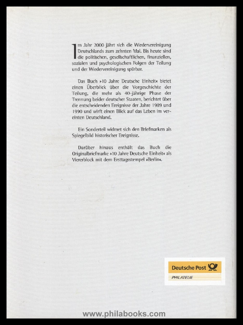 Deutsche Post AG, 10 Jahre Deutsche Einheit, Ein Blick zurück - vo ...