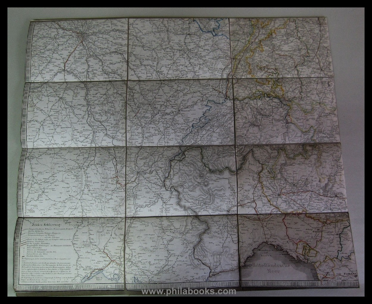 1844, Carl Jügel's Post- und Reise-Karte von Deutschland und den N ...