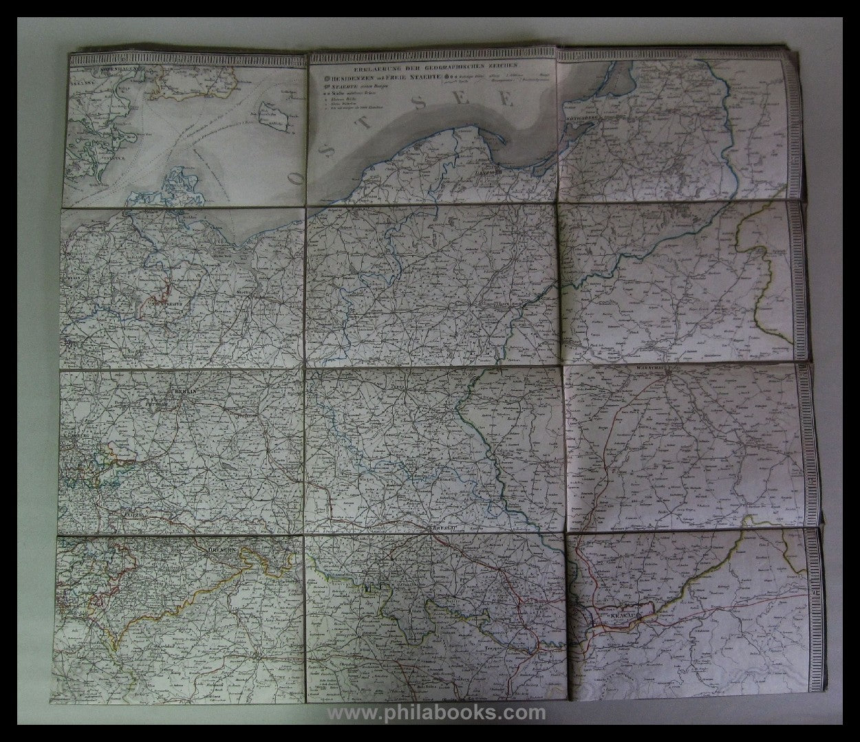 1844, Carl Jügel's Post- und Reise-Karte von Deutschland und den N ...