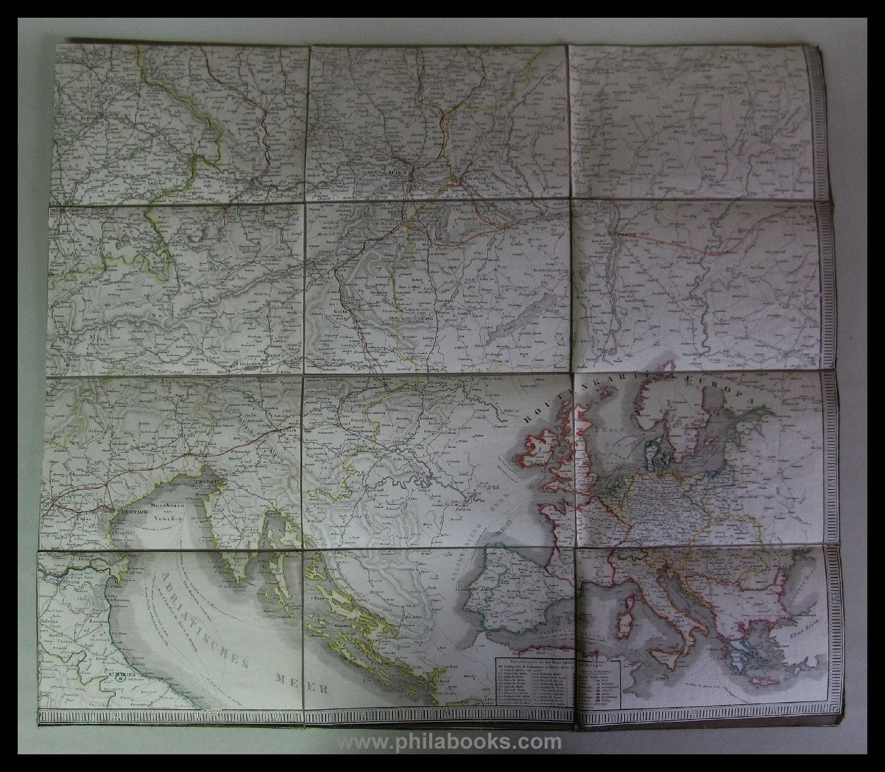 1844, Carl Jügel's Post- und Reise-Karte von Deutschland und den N ...