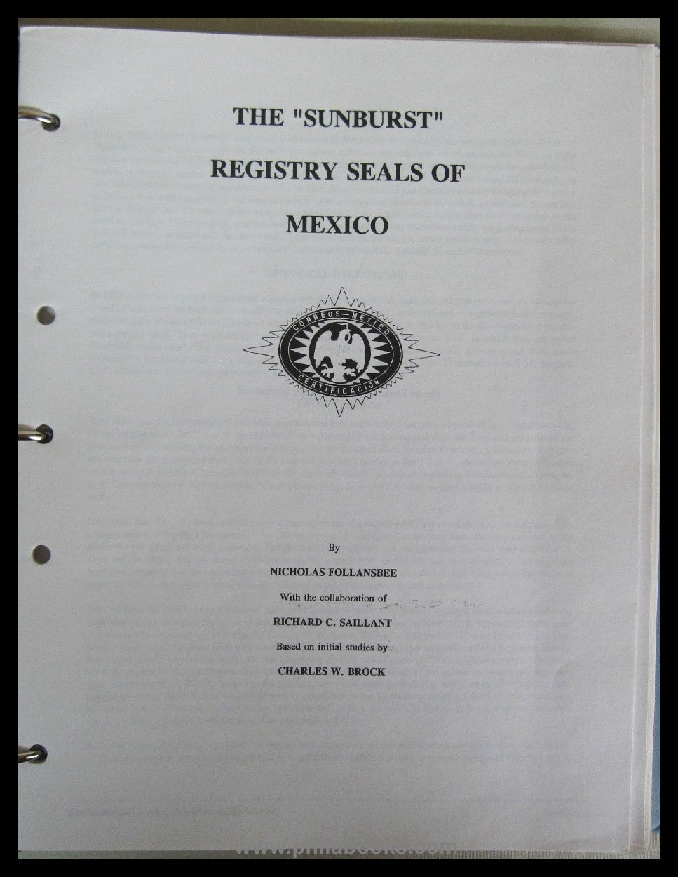 Mexico Elmhurst Philatelic Society International, ring binder with f...