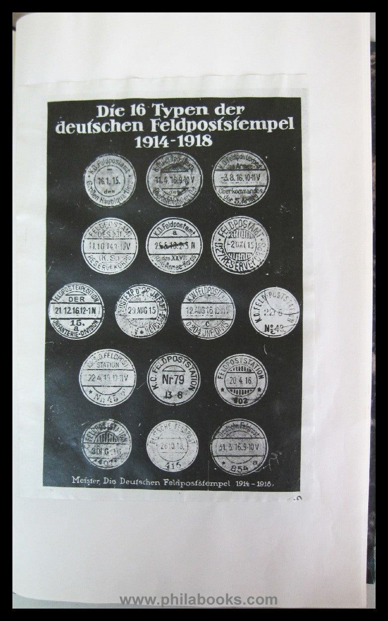 Meister, Hofrat Ferd., Die Deutschen Feldpoststempel 1914-1918, 19 ...