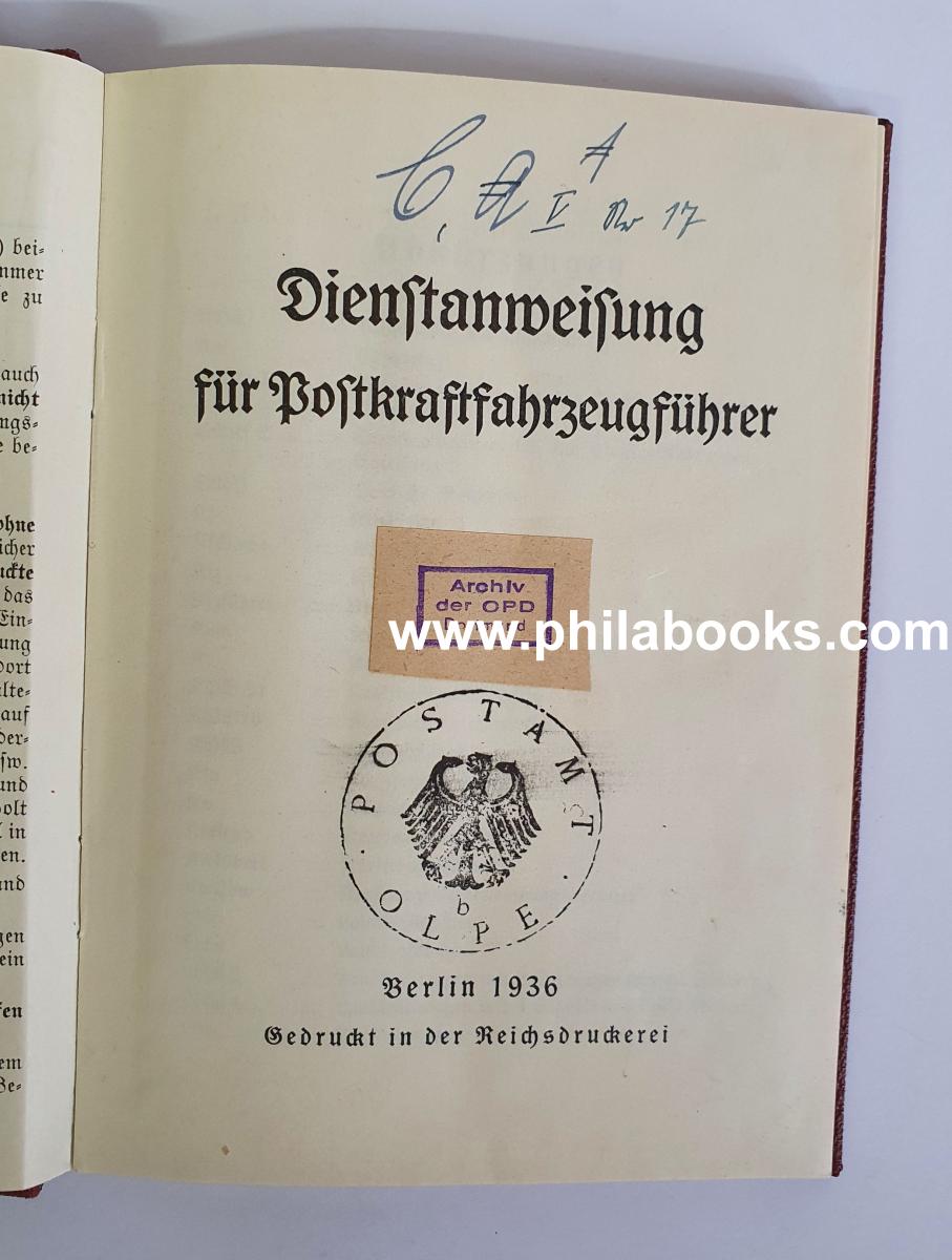 1936, Dienstanweisung für Postkraftfahrzeugführer, 1936, enthält d ...