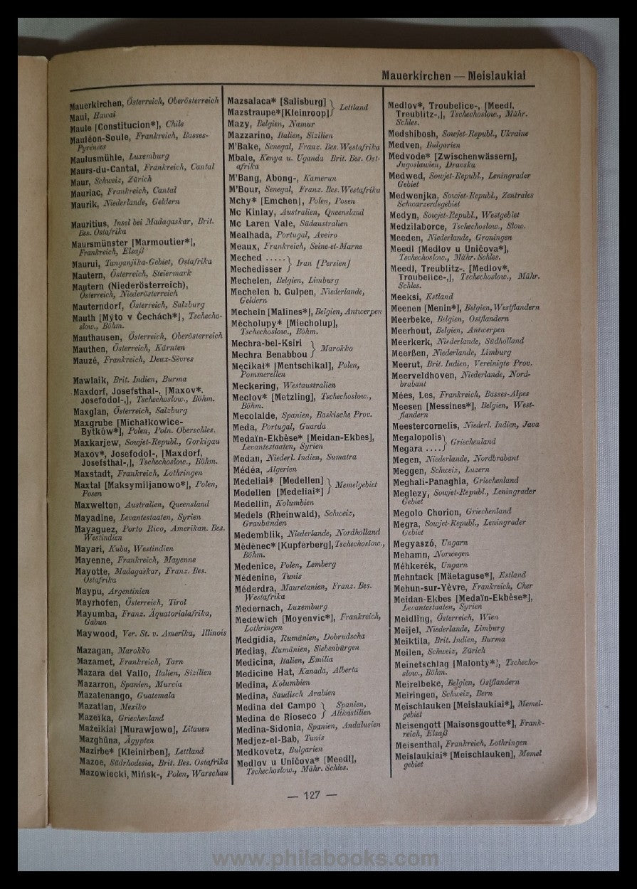 Reichspostzentralamt: Place directory II, list of important ...