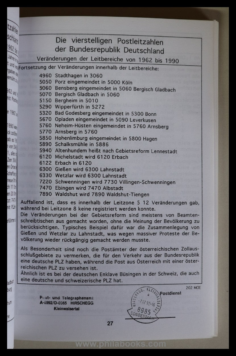 Odenthal, H.: Advertising for postal codes of the Deutsche Postanstalt ...