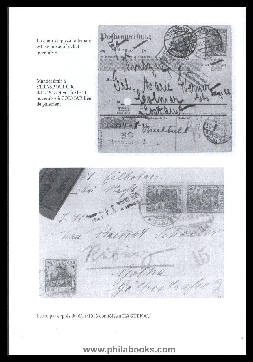 Boutserin, P.: The postal transition to Alsace-Moselle on November 11 ...
