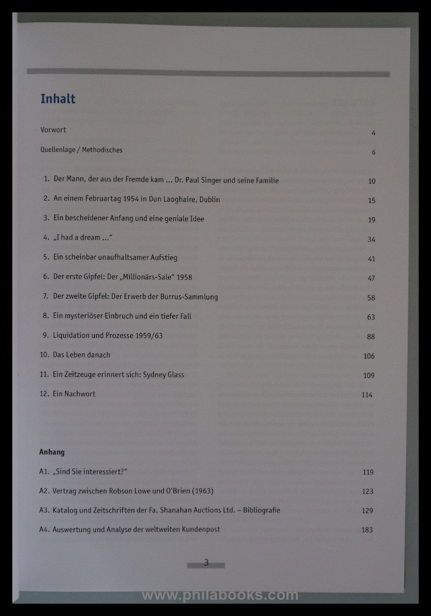 Maassen, W., Dr. Paul Singer & the Story of the Shanahan Auction...