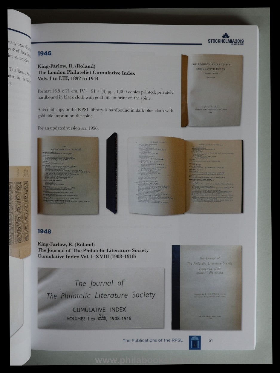 Stockholmia 2019, Library Catalogue, 2019, hier der für Sammler ph ...