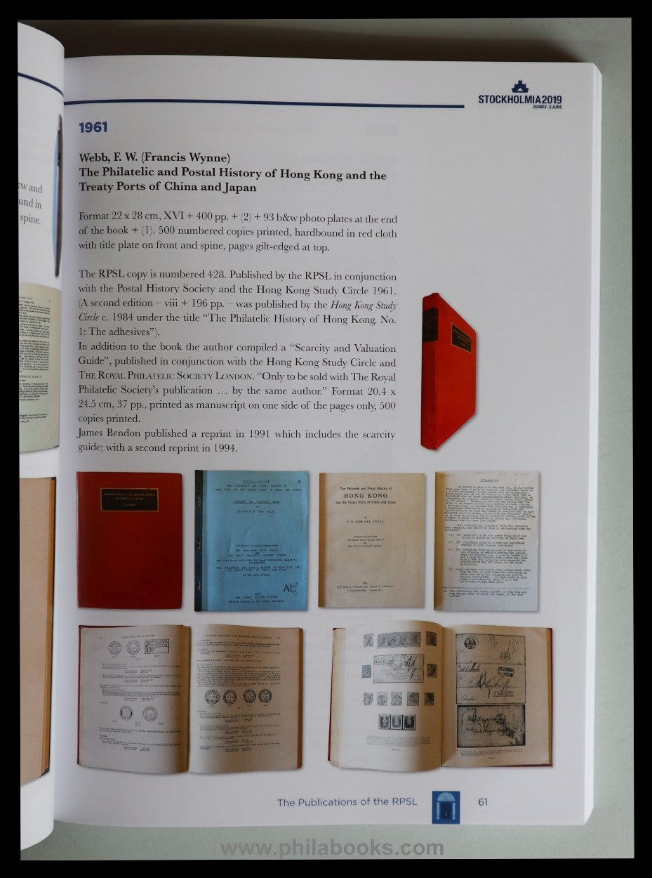 Stockholmia 2019, Library Catalogue, 2019, hier der für Sammler ph ...