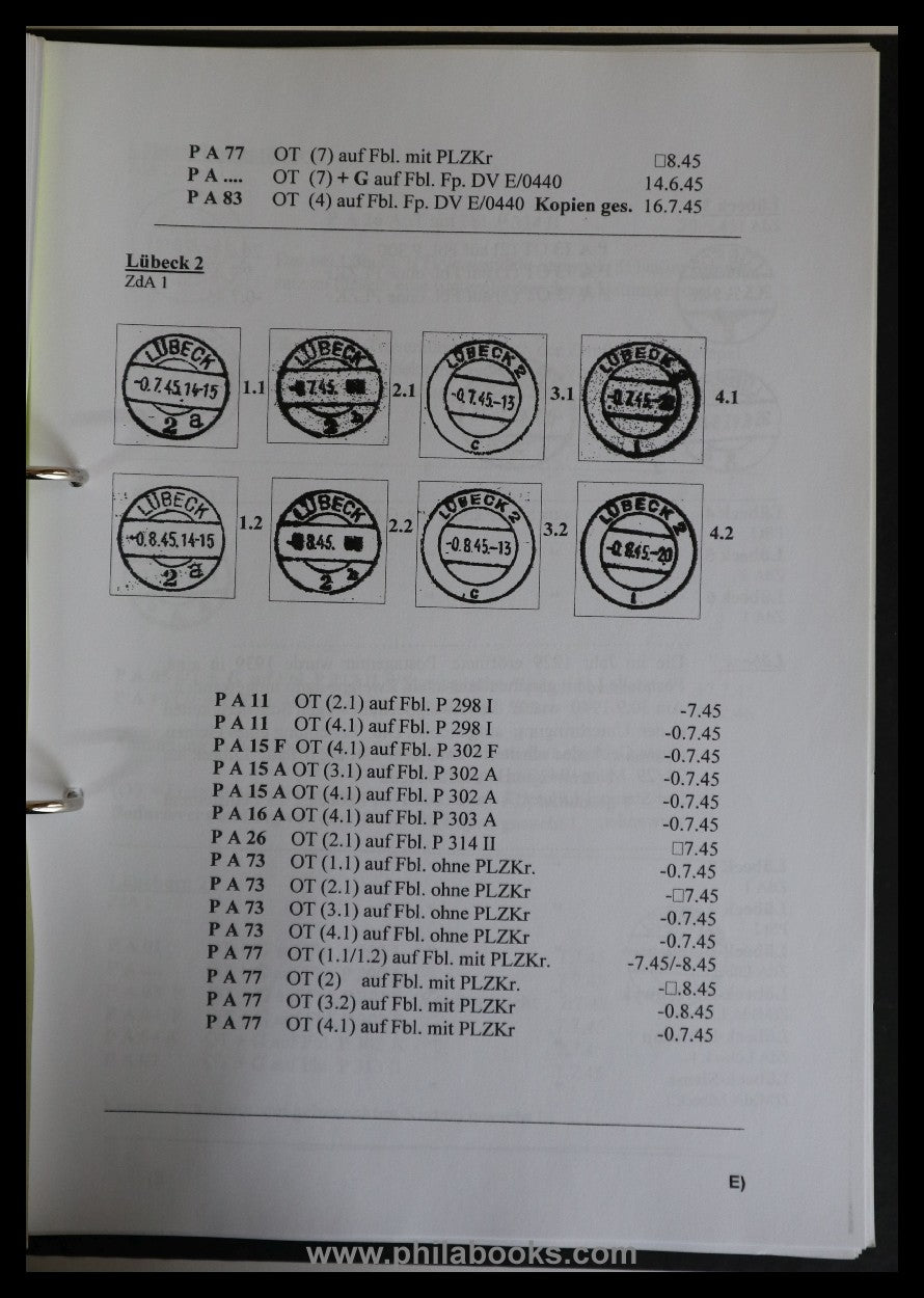 Grüneberg, H./ Dimnik, K.-H.: Die amtlichen Notganzsachen RPD Hamb ...