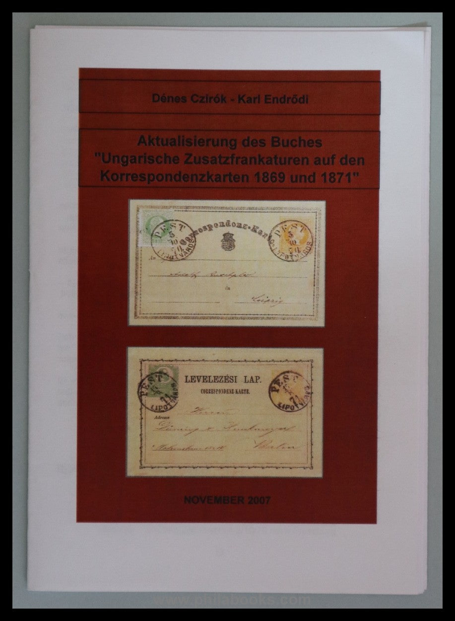 Czirók/Endrödi, Hungarian additional franking on the correspondence...