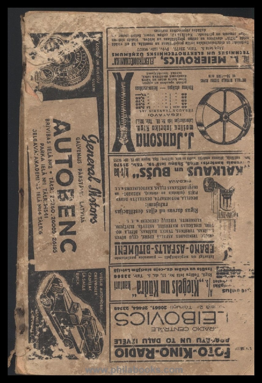 Pasta and Telegrafa Departaments, Latvijas 1935. g. Telefona subscription...