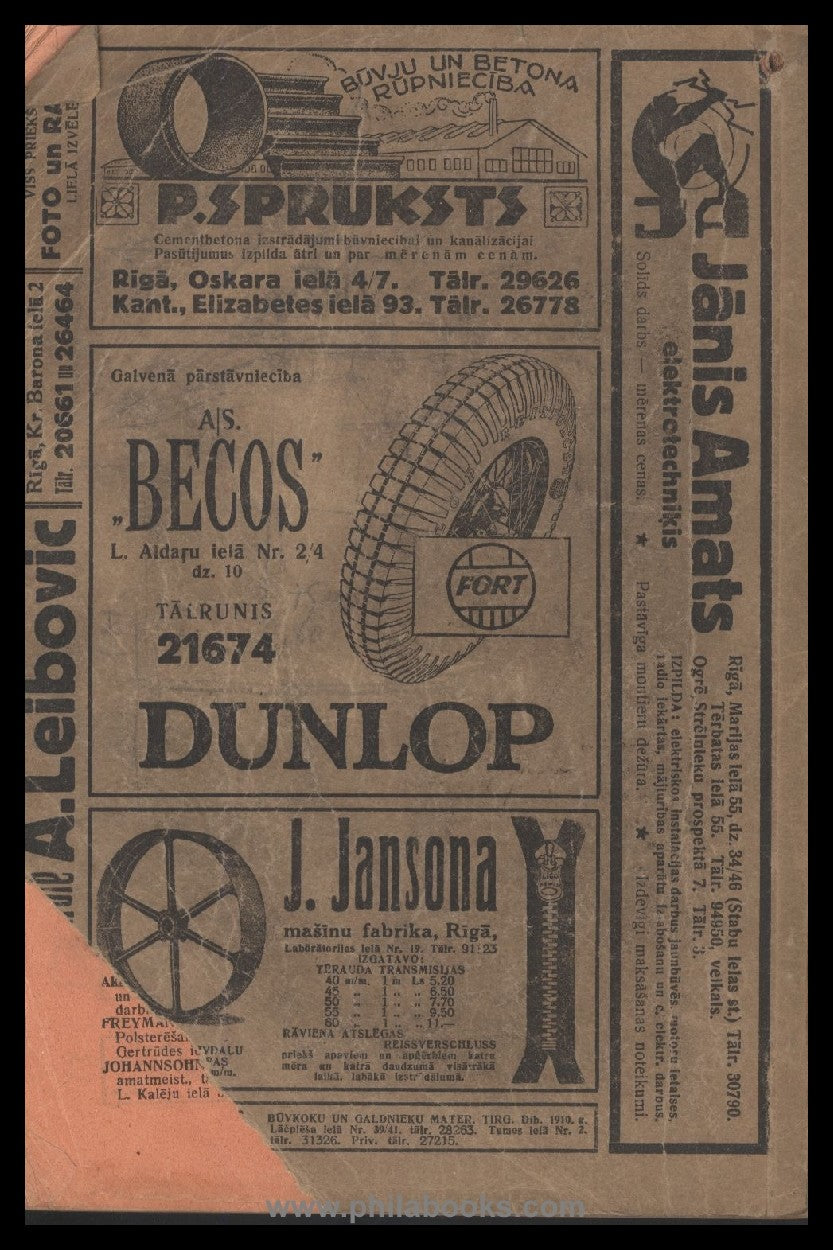 Pasta and Telegrafa Departaments, Latvijas 1932. g. Telefona subscription...