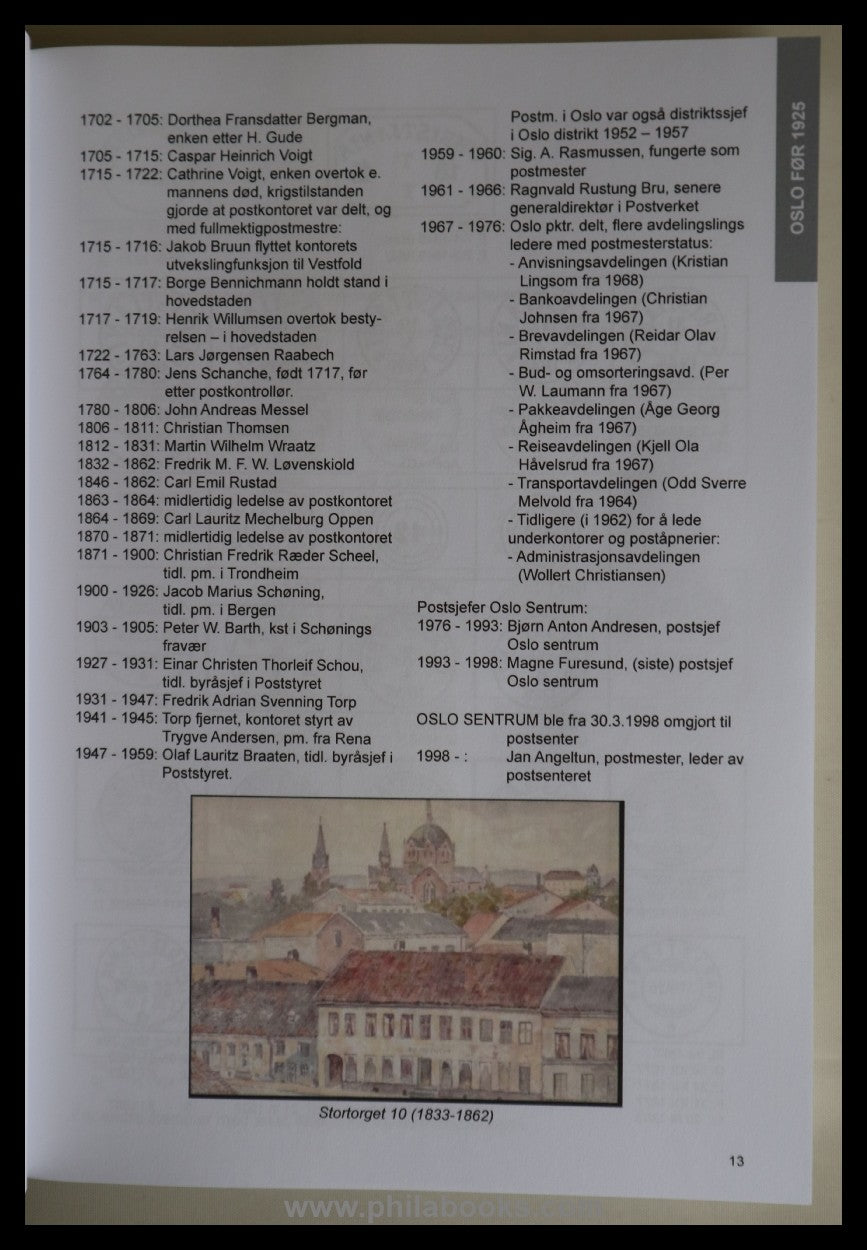 Johansen, K.A., Poststeder I Oslo 1647-2018, 2019, Katalog der Pos ...