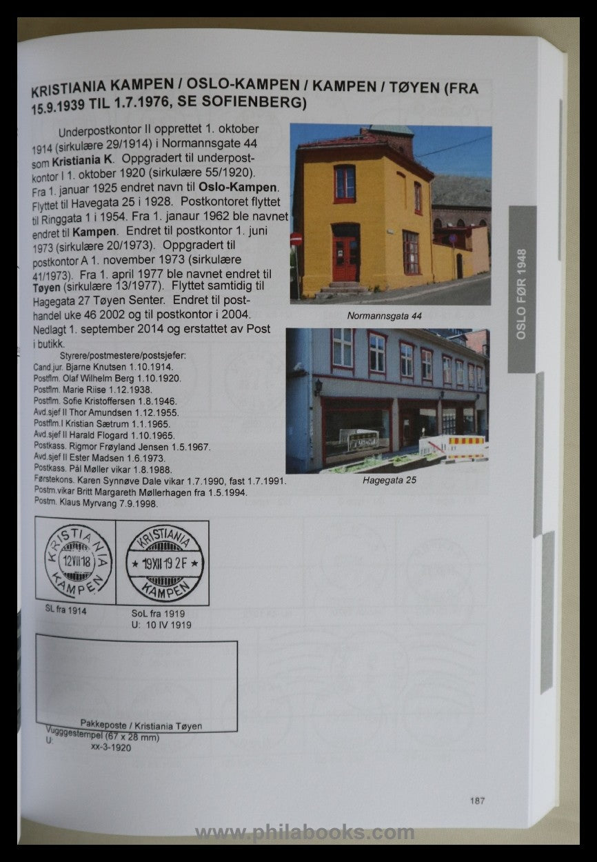 Johansen, K.A., Poststeder I Oslo 1647-2018, 2019, Katalog der Pos ...