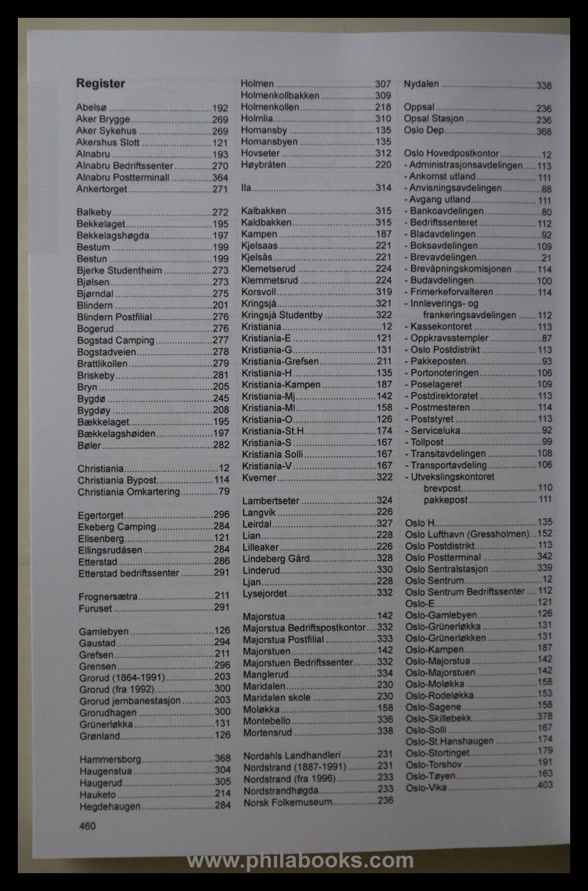 Johansen, K.A., Poststeder I Oslo 1647-2018, 2019, Katalog der Pos ...
