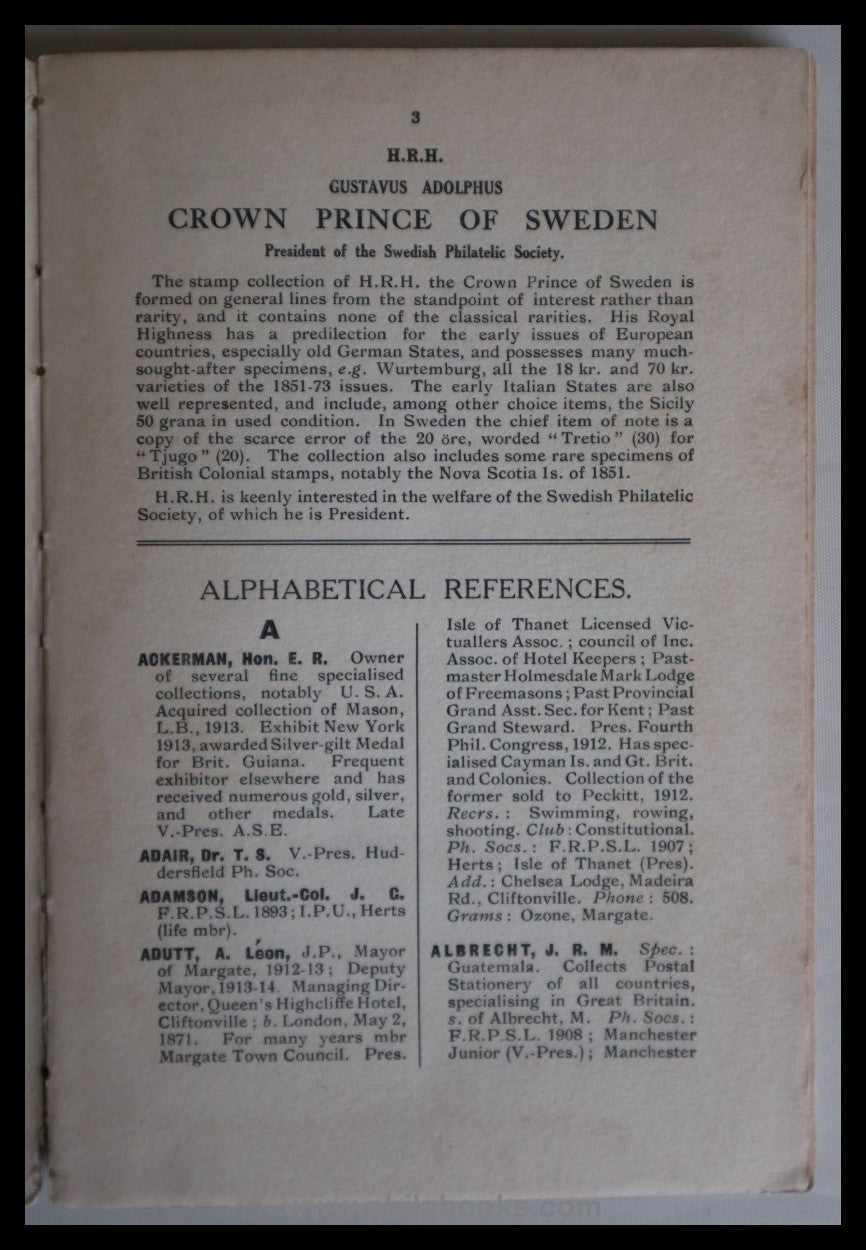 Harris, A. H., Who's Who in Philately, An Annual Biography Directo ...