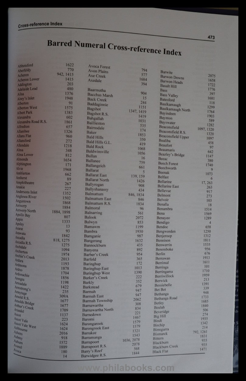 Freeman, HH, The Barred Numerals of Victoria, Illustrated with R ...