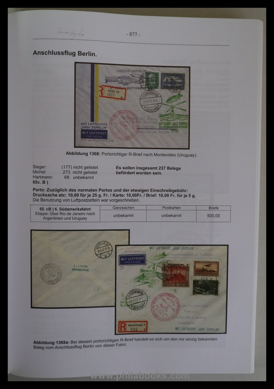 K.B. Spezial, Katalog für Zeppelinpost der ganzen Welt und Zugleit ...