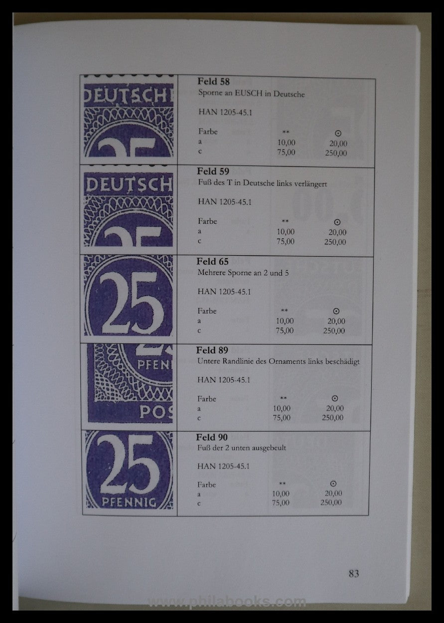 Ostermann, Dr. A., plate error catalog, Allied Control Council 1 ...