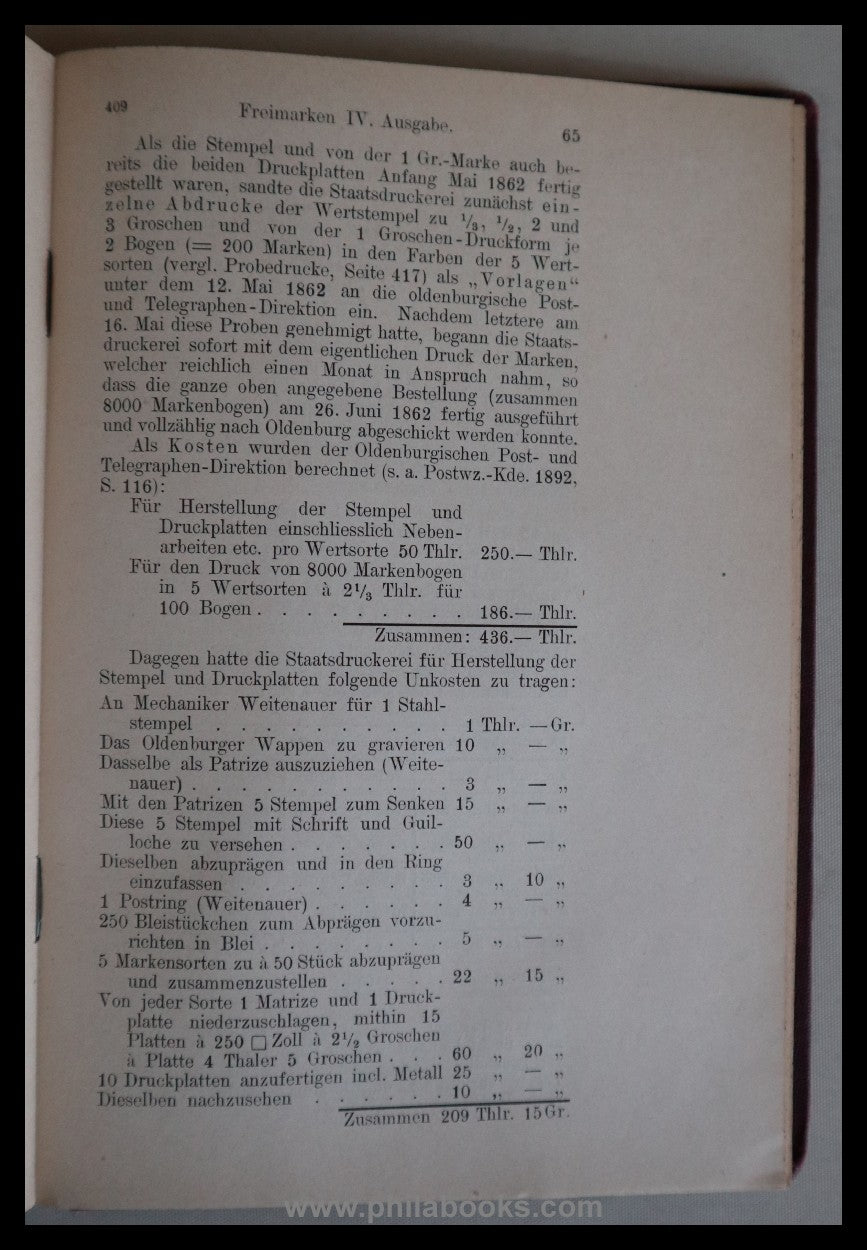 Ohrt, P., Die Postfreimarken vom Grossherzogtum Oldenburg, Krötzsc ...