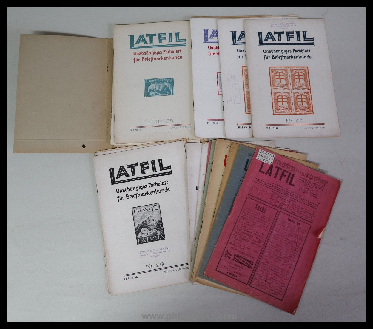 Latfil, International Philatelic Specialist Organ, Libau/Riga, L...