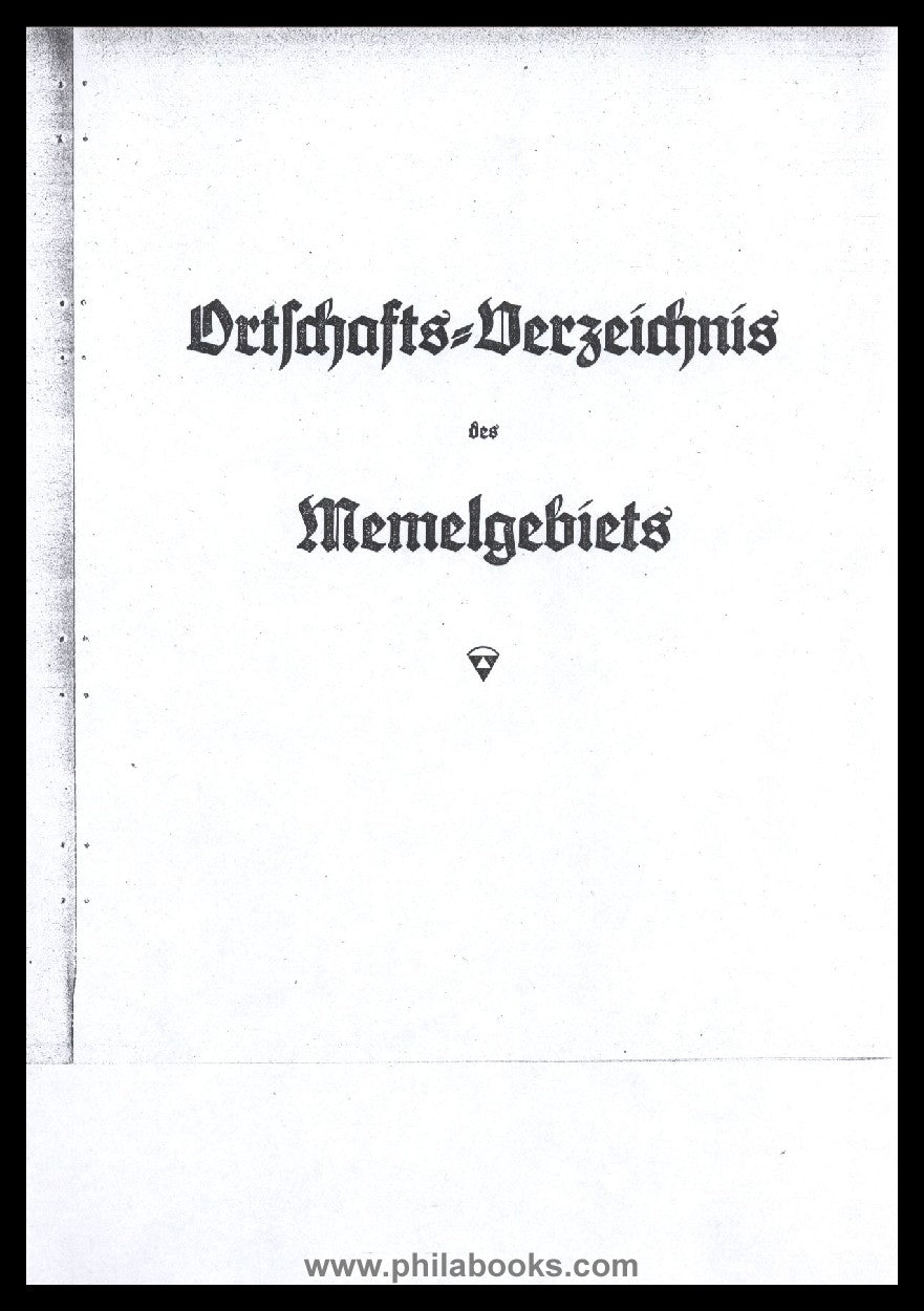 List of localities in the Memel region, edited by the state ...