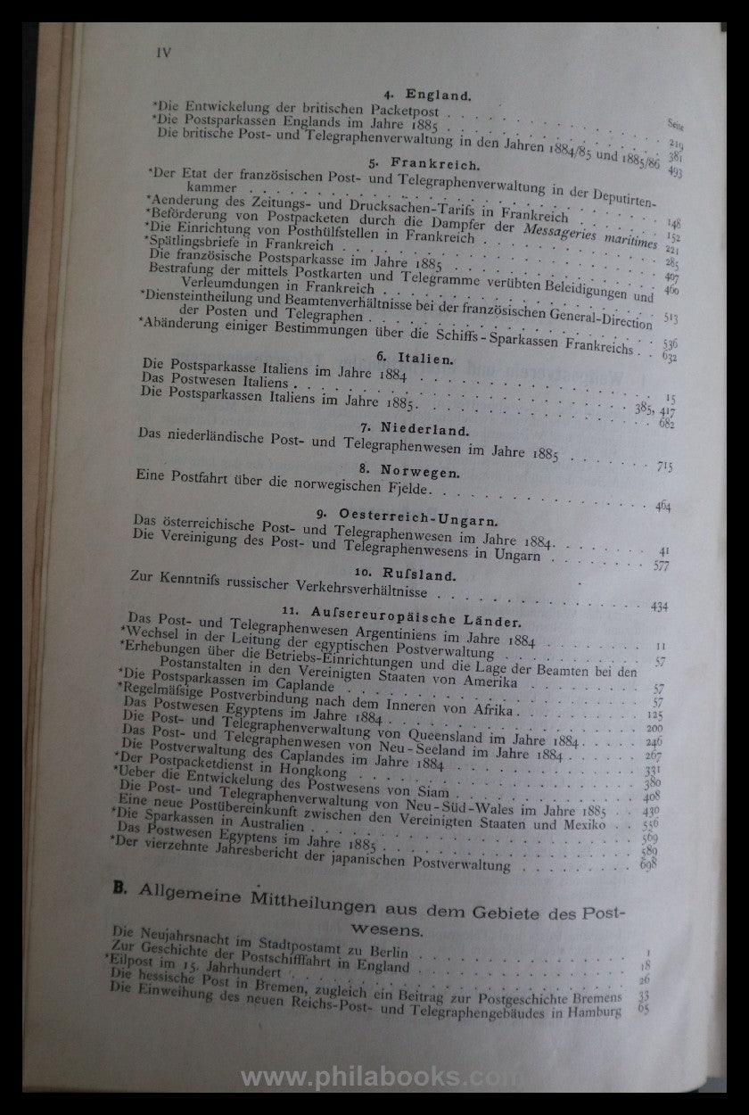 1887, archive for postal history and telegraphy, supplements to the official ...