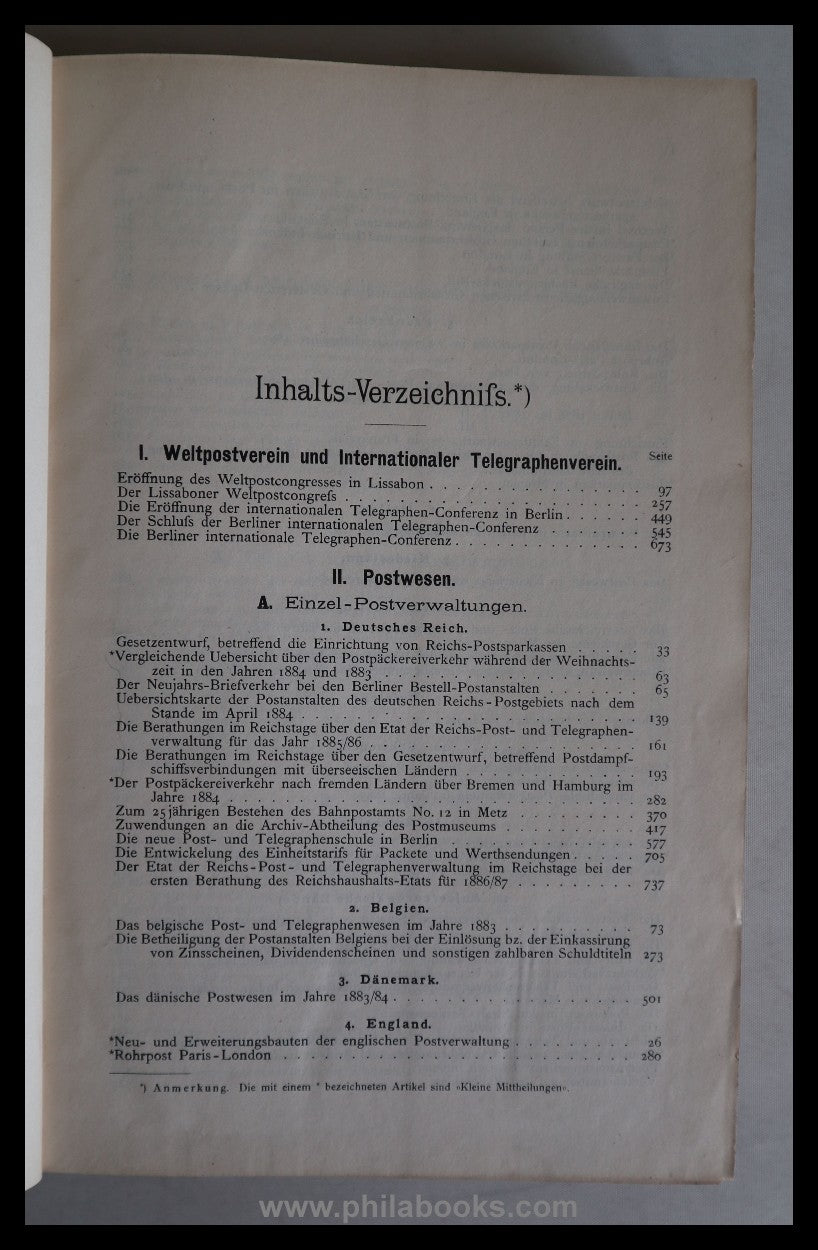 1885, archive for postal history and telegraphy, supplements to the official ...