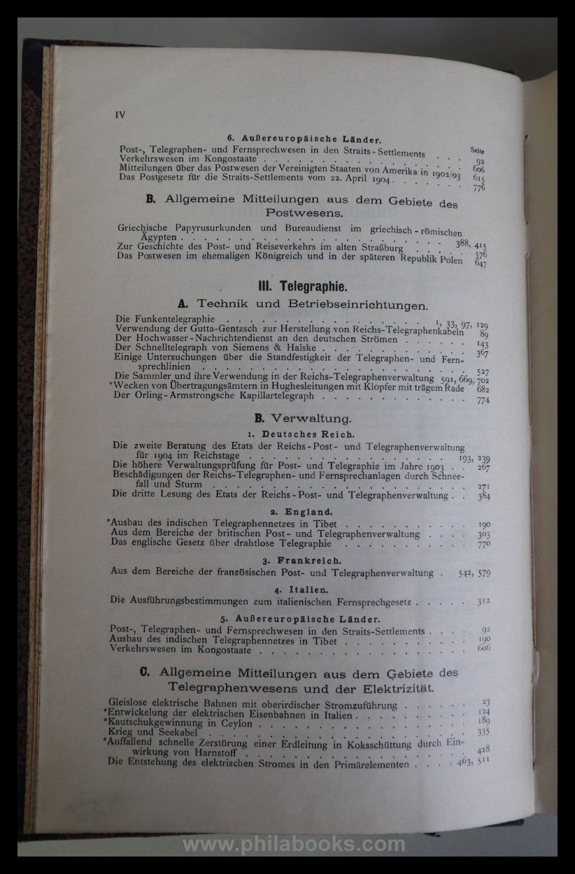 1904, archive for postal history and telegraphy, supplements to the official...