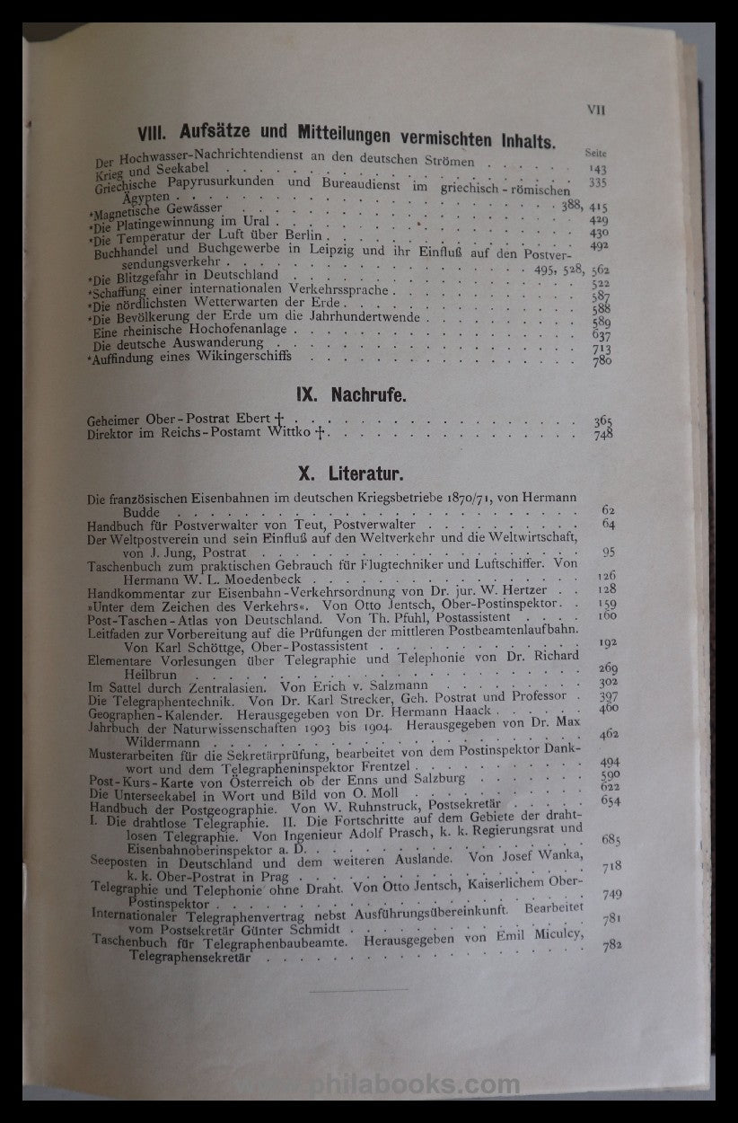 1904, archive for postal history and telegraphy, supplements to the official...