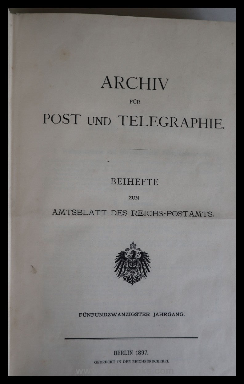 1897, archive for postal history and telegraphy, supplements to the official...