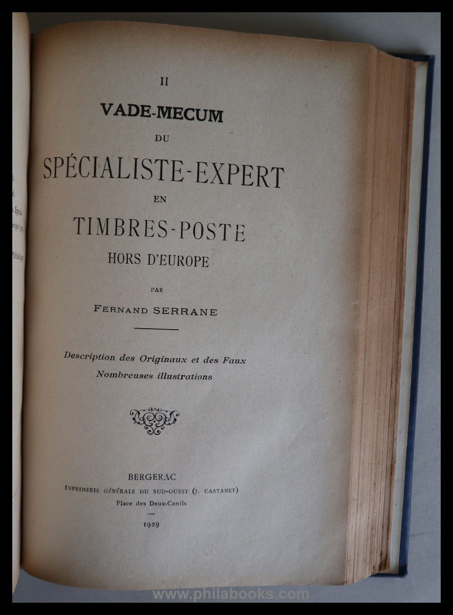 Serrane, F., Vade-Mecum du Spécialiste-Expert en Timbre- Poste D´E ...