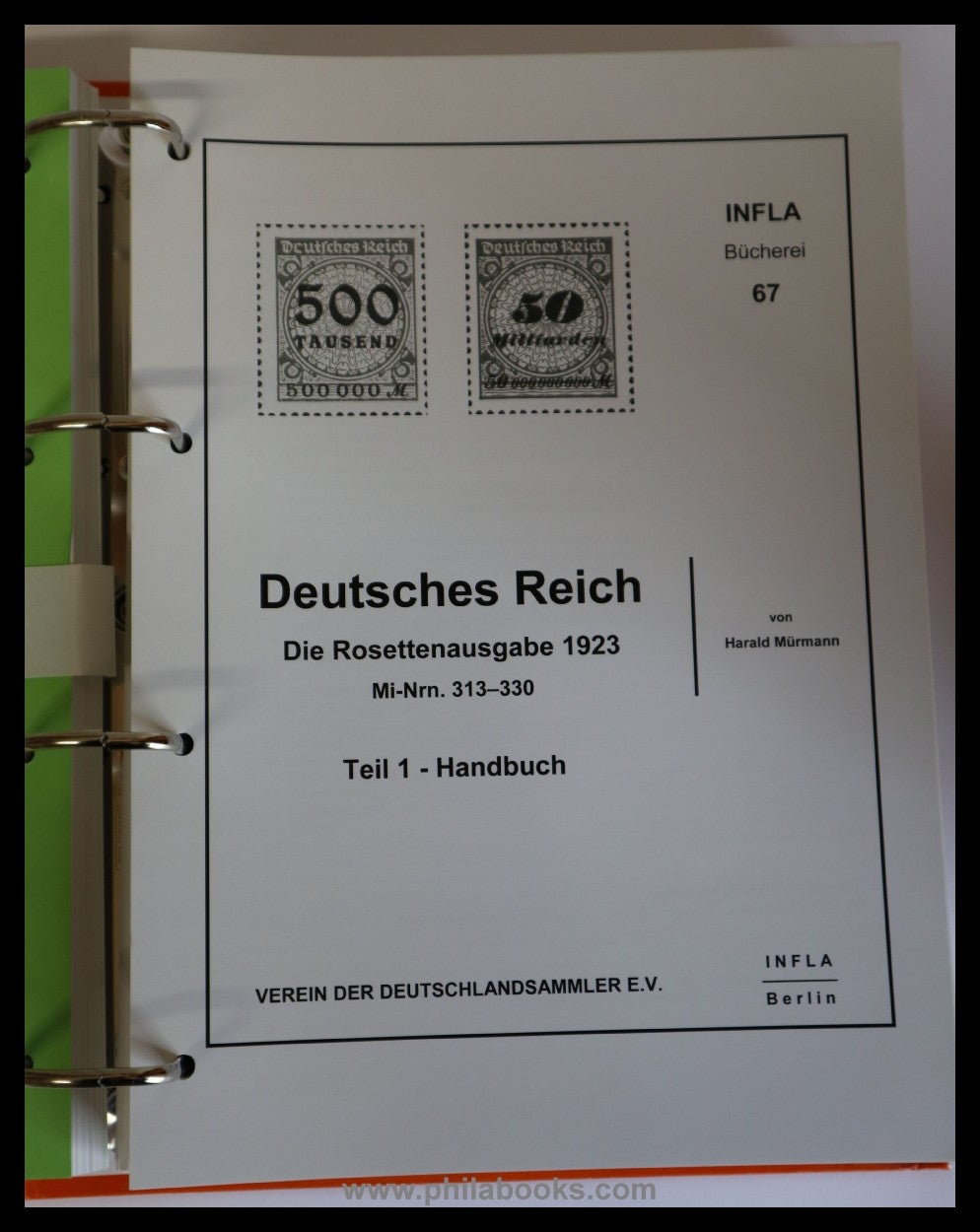 Mürmann, H., Deutsches Reich, Die Rosettenausgabe 1923, Mi-Nrn. 31 ...