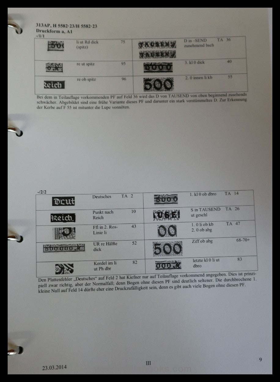 Mürmann, H., Deutsches Reich, Die Rosettenausgabe 1923, Mi-Nrn. 31 ...