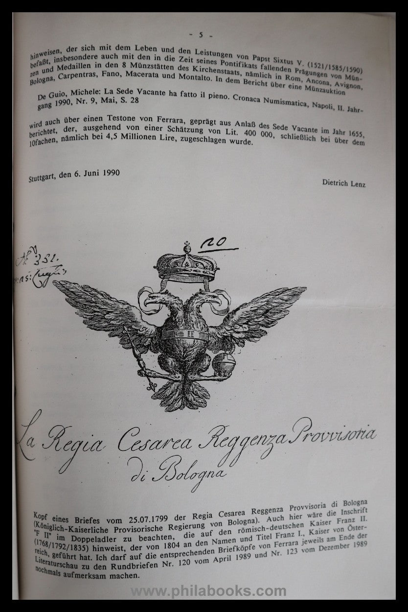 Lenz, Dietrich: Philatelistisches Schrifttum über die Besetzung de ...