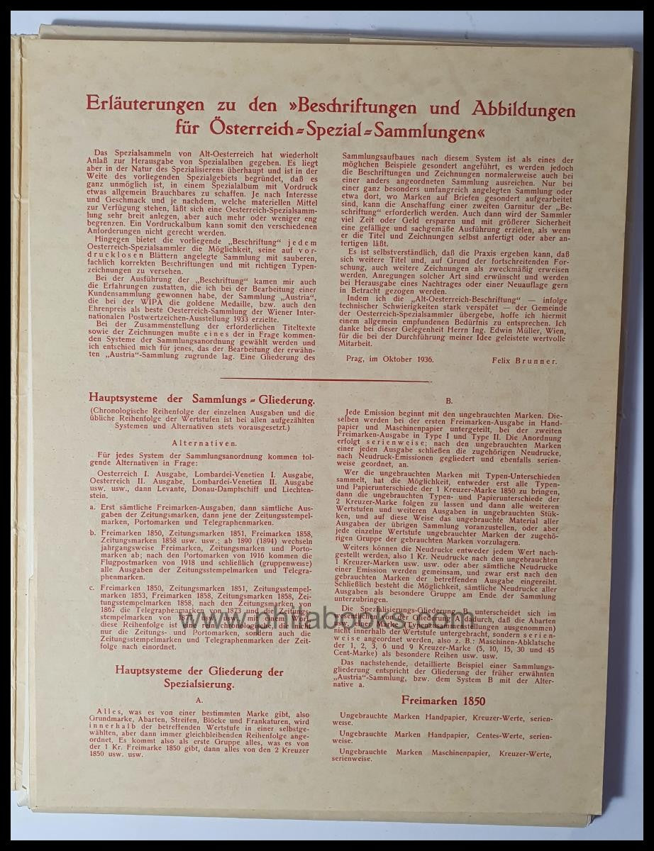 Brunner, F., labels and illustrations for Austria Special ...