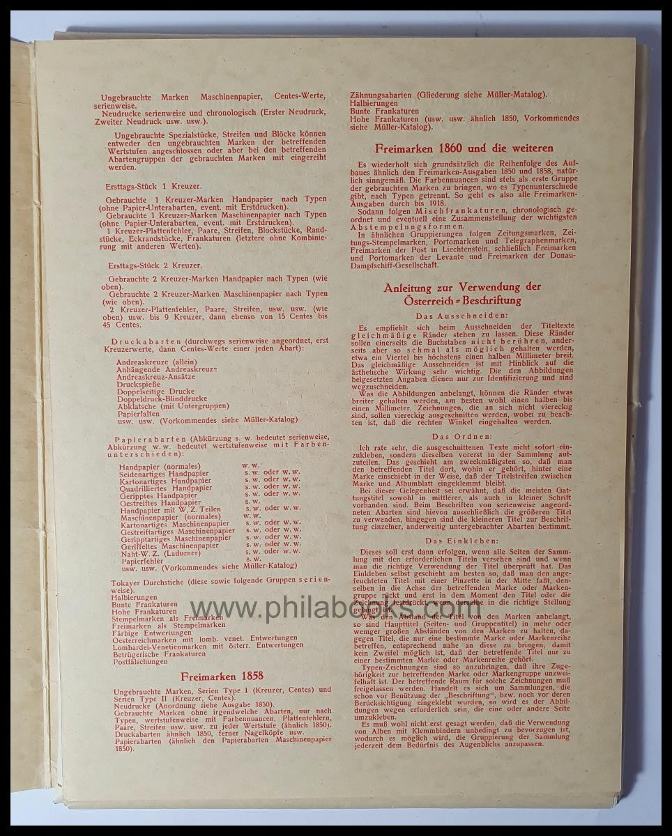 Brunner, F., labels and illustrations for Austria Special ...