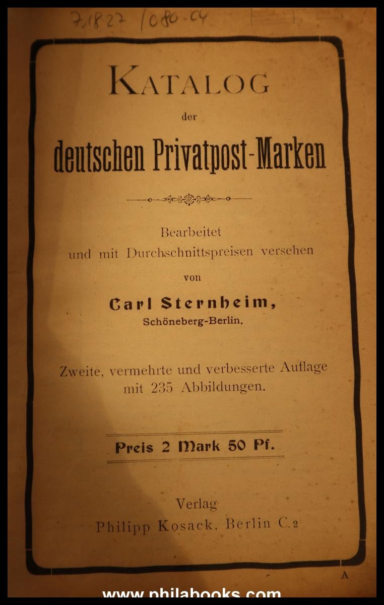 Sternheim, C., Catalog of German private postal stamps, second, ve...