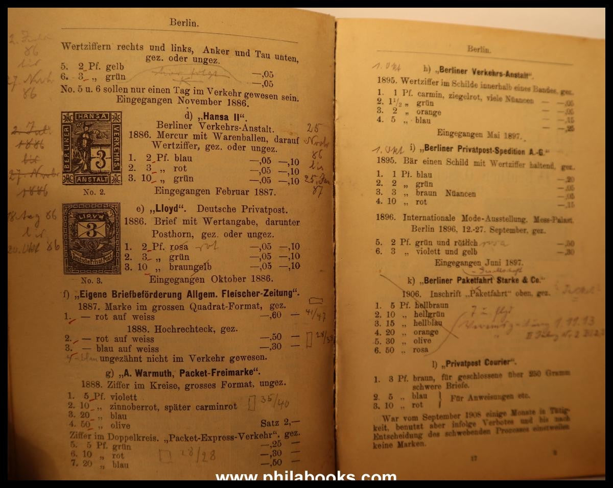 Sternheim, C., Katalog der deutschen Privatpost-Marken, Zweite, ve ...