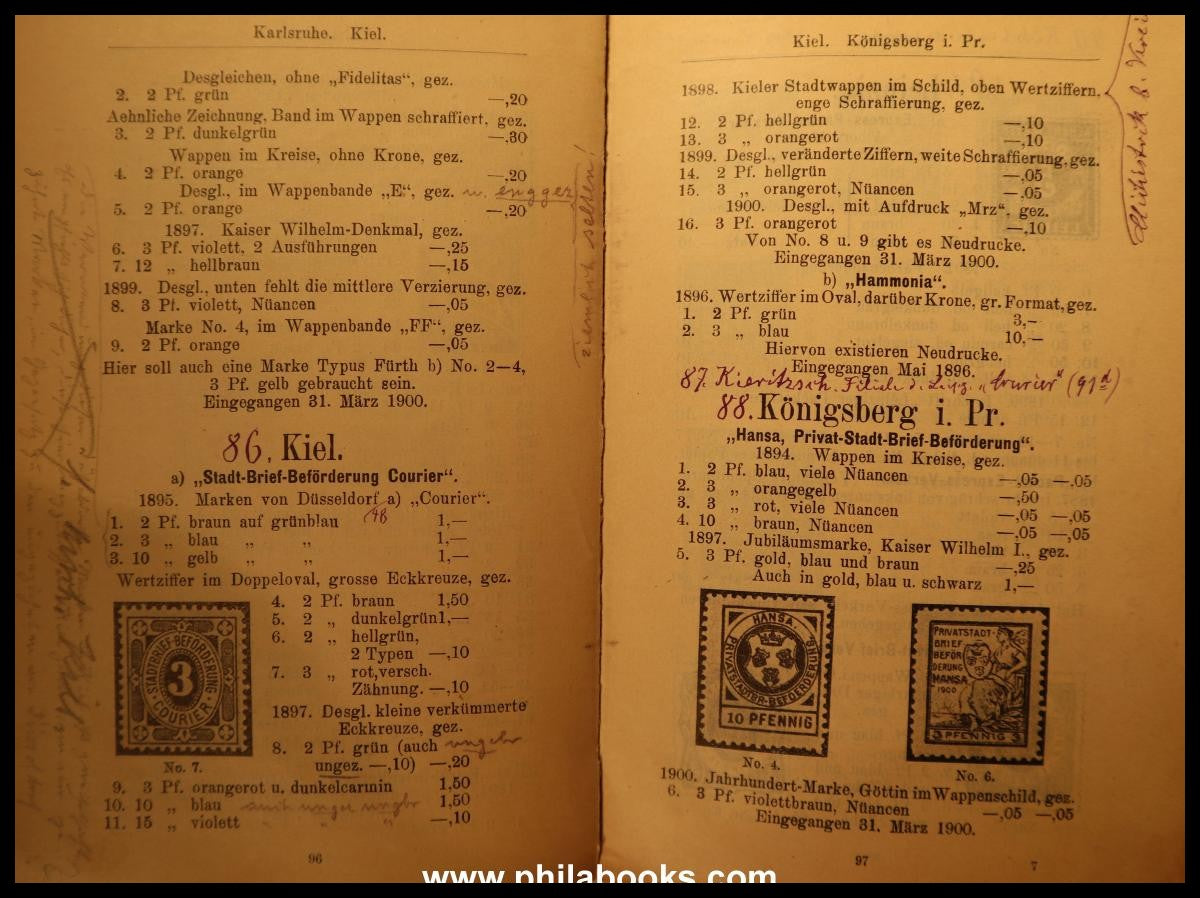 Sternheim, C., Katalog der deutschen Privatpost-Marken, Zweite, ve ...