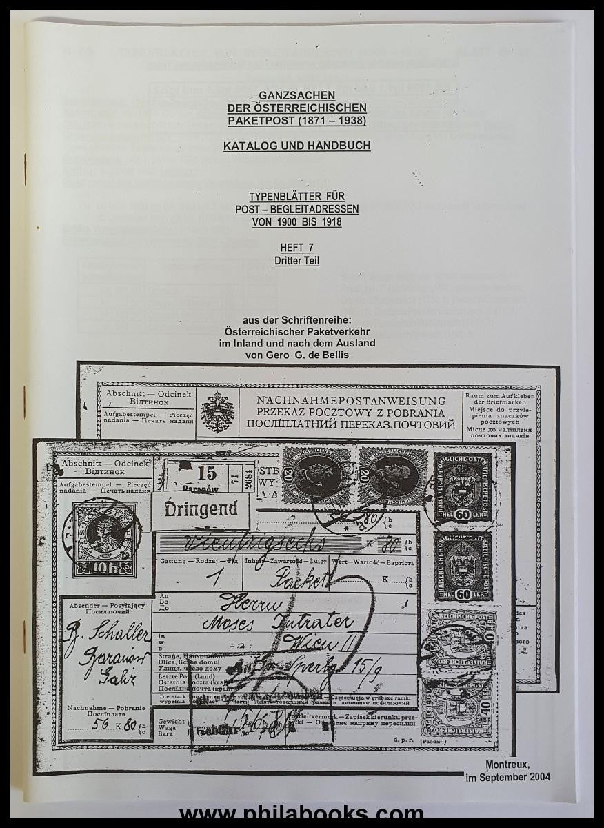 de Bellis, G., postal stationery from the Austrian parcel post 1871-1938 ...