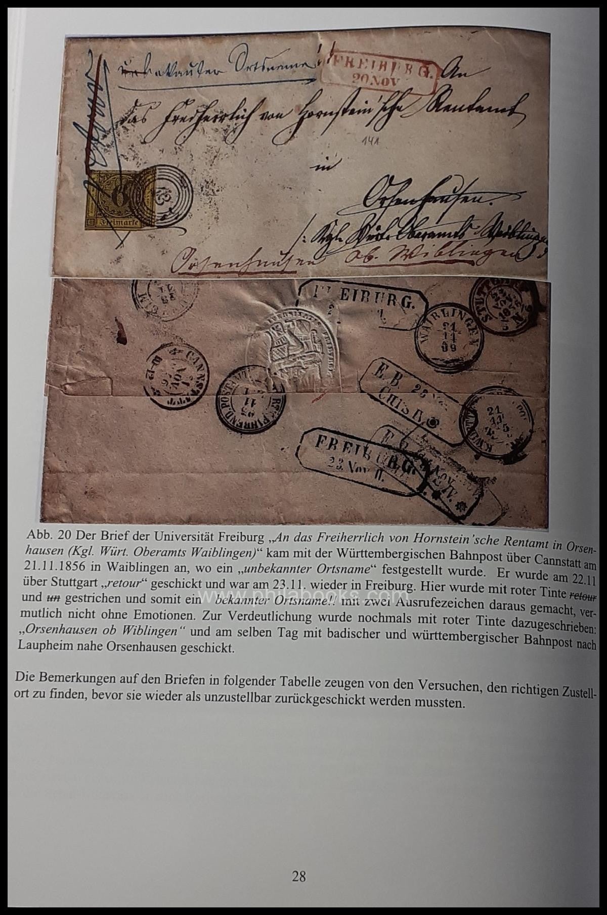 Schwer H., return letters from Baden, 43 pages with colored receipt images...