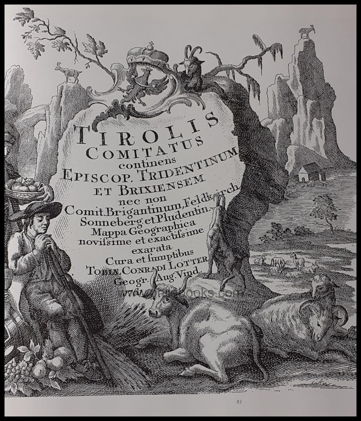 Tomasi, G., Trentino and South Tyrolean landscape on old map...