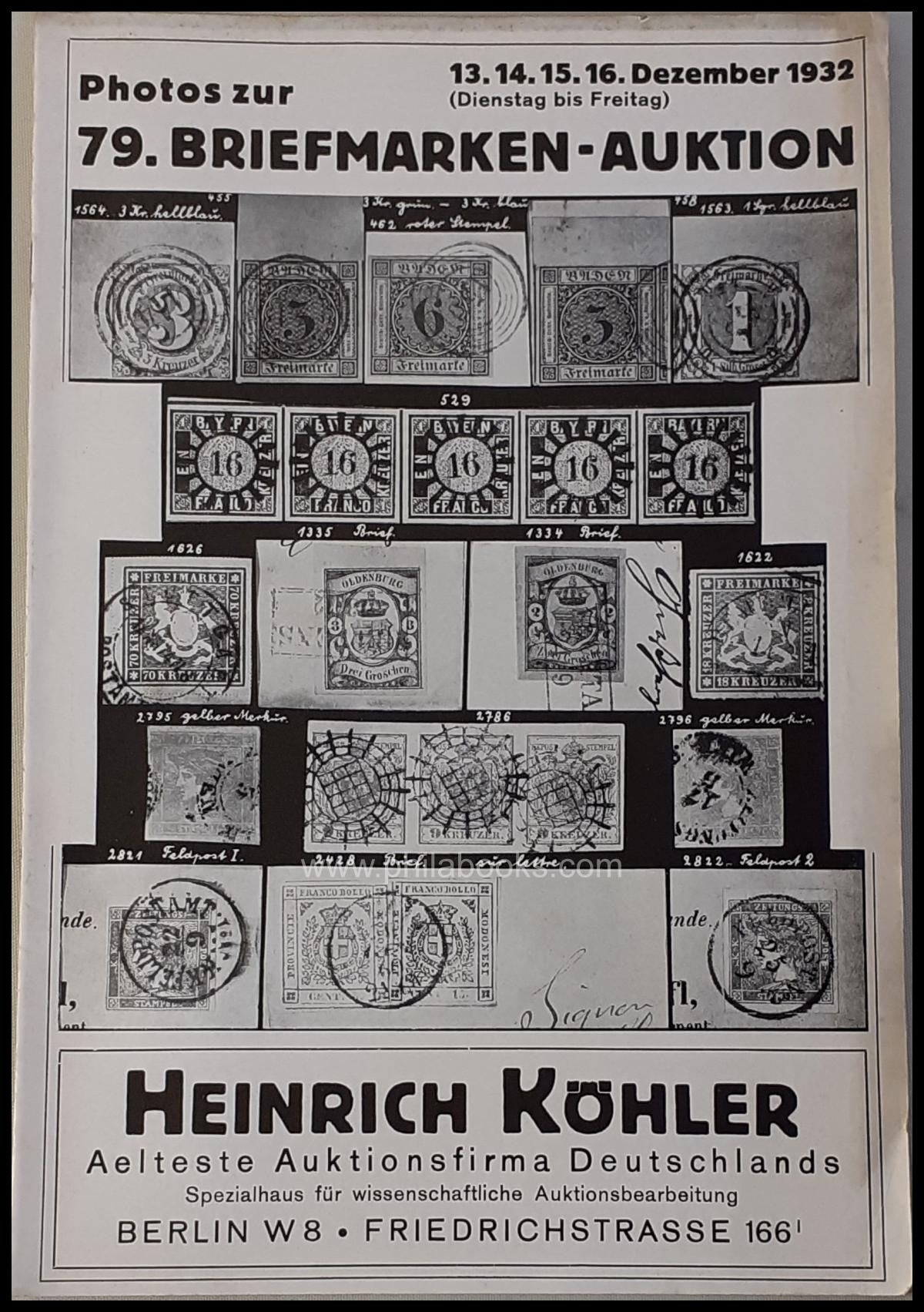 Heinrich Köhler, Auction 079, 1932-12